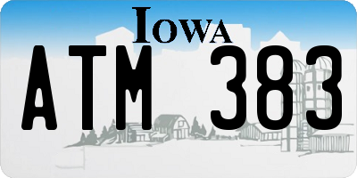 IA license plate ATM383