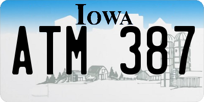 IA license plate ATM387