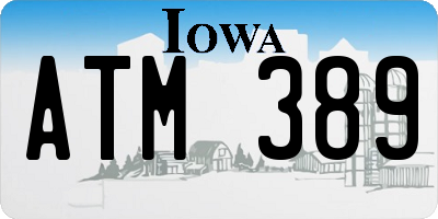 IA license plate ATM389