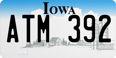 IA license plate ATM392