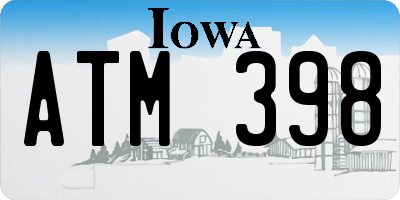 IA license plate ATM398