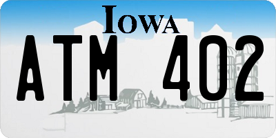 IA license plate ATM402