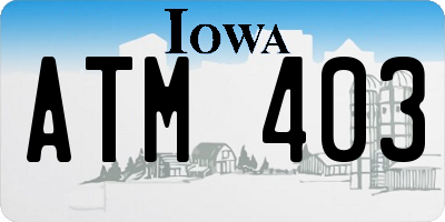 IA license plate ATM403