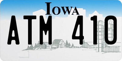 IA license plate ATM410