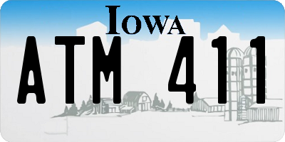 IA license plate ATM411