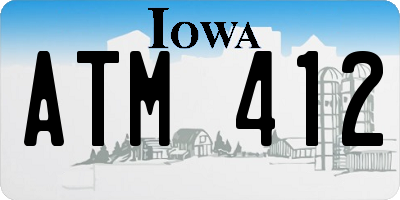 IA license plate ATM412