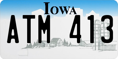 IA license plate ATM413
