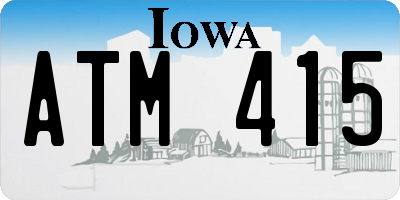 IA license plate ATM415