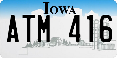 IA license plate ATM416