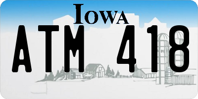 IA license plate ATM418