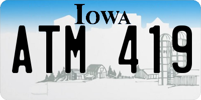 IA license plate ATM419