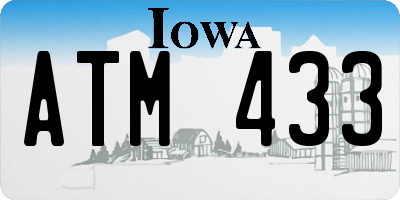 IA license plate ATM433