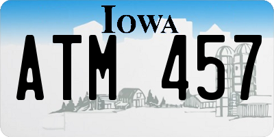 IA license plate ATM457