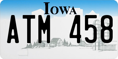 IA license plate ATM458