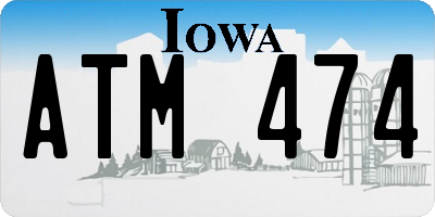 IA license plate ATM474