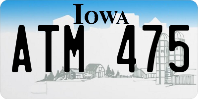 IA license plate ATM475