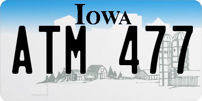 IA license plate ATM477