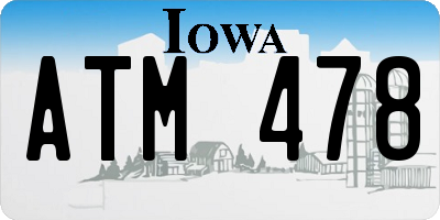 IA license plate ATM478