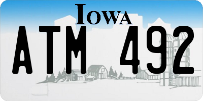 IA license plate ATM492