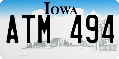 IA license plate ATM494