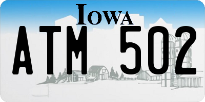IA license plate ATM502