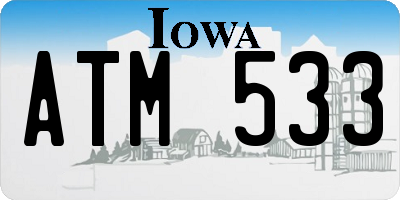 IA license plate ATM533