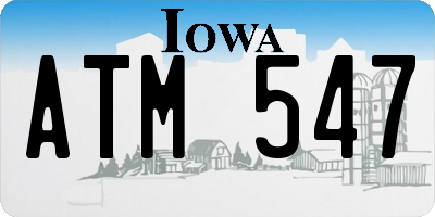IA license plate ATM547
