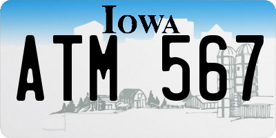 IA license plate ATM567