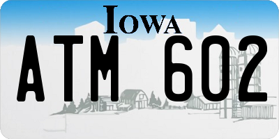 IA license plate ATM602