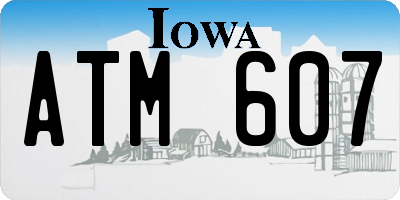 IA license plate ATM607
