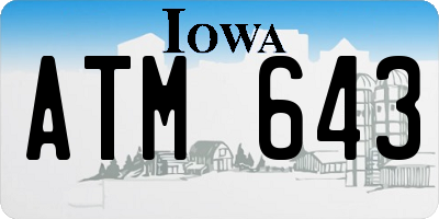 IA license plate ATM643