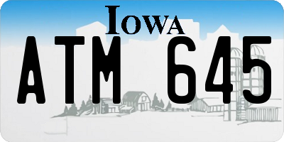 IA license plate ATM645