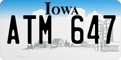 IA license plate ATM647