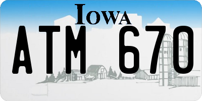 IA license plate ATM670