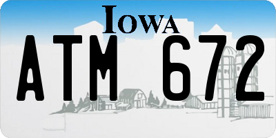 IA license plate ATM672