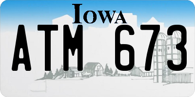 IA license plate ATM673