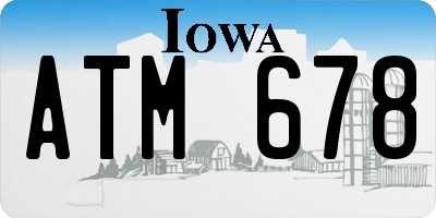 IA license plate ATM678