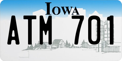 IA license plate ATM701