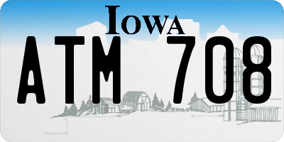 IA license plate ATM708