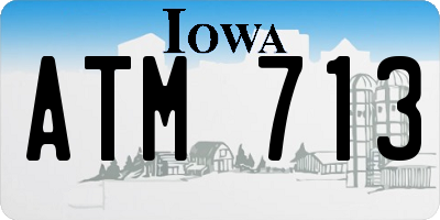 IA license plate ATM713