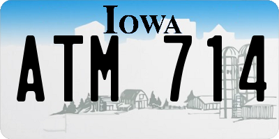 IA license plate ATM714