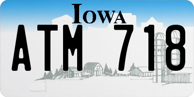 IA license plate ATM718