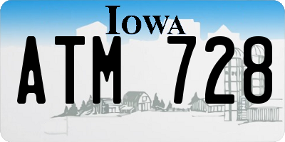 IA license plate ATM728