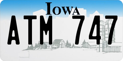 IA license plate ATM747