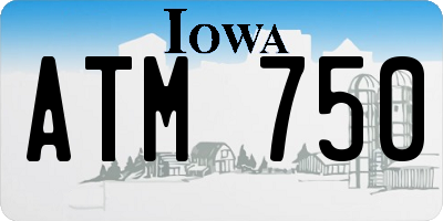 IA license plate ATM750