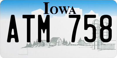 IA license plate ATM758