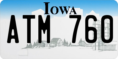 IA license plate ATM760