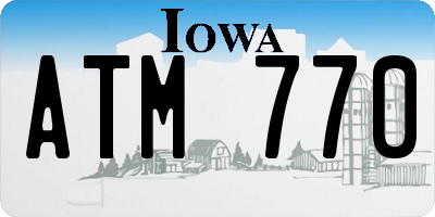 IA license plate ATM770