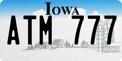 IA license plate ATM777