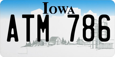 IA license plate ATM786